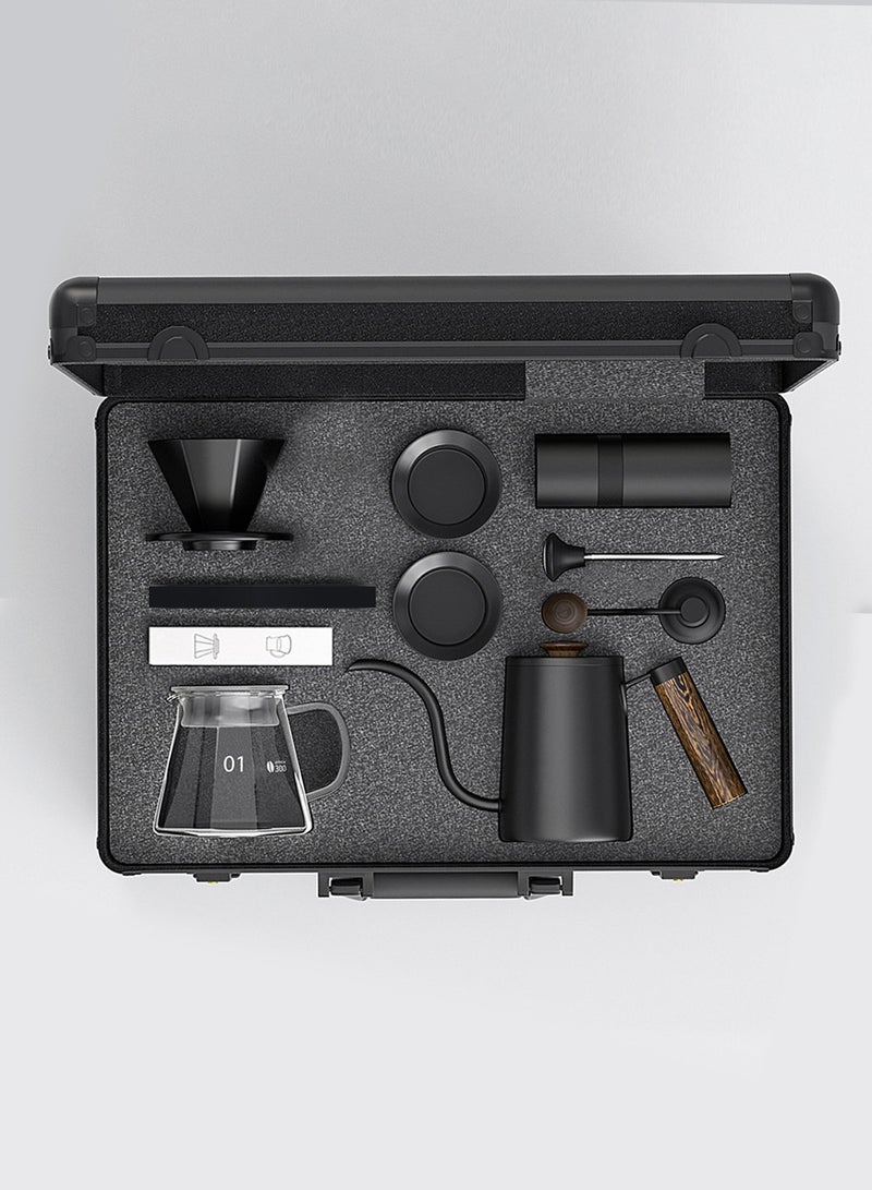 ايكي ايك مجموعة ماكينة صنع القهوة V60، أدوات قهوة من 11 قطعة من الدرجة المنافسة مع حقيبة يد من سبائك الألومنيوم، مجموعة خاصة للصب على القهوة بالتنقيط للتخييم المنزلي والسفر - Image 2