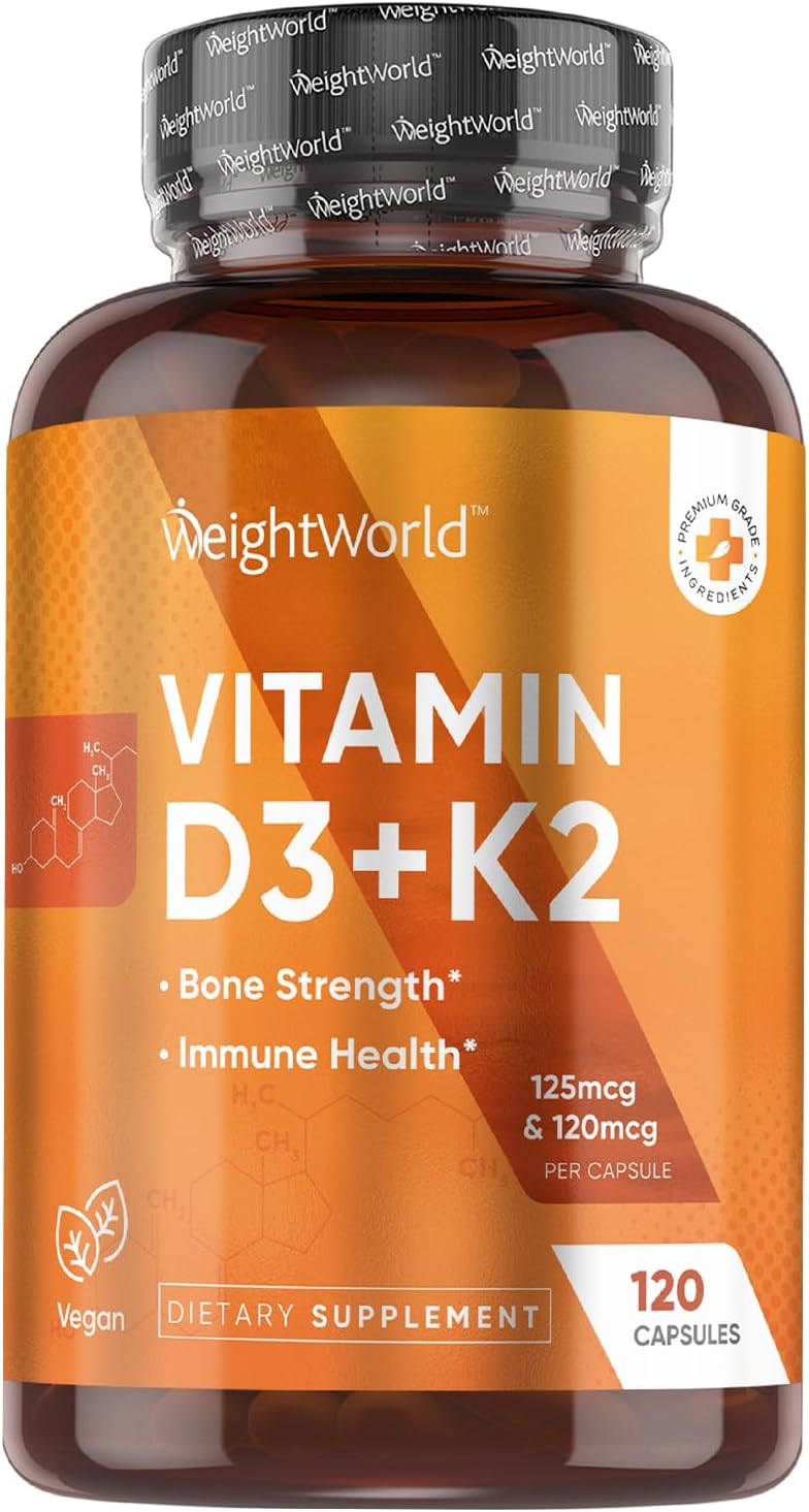WeightWorld كبسولات فيتامين D3 K2 النباتية لتعزيز قوة العظام - Image 1