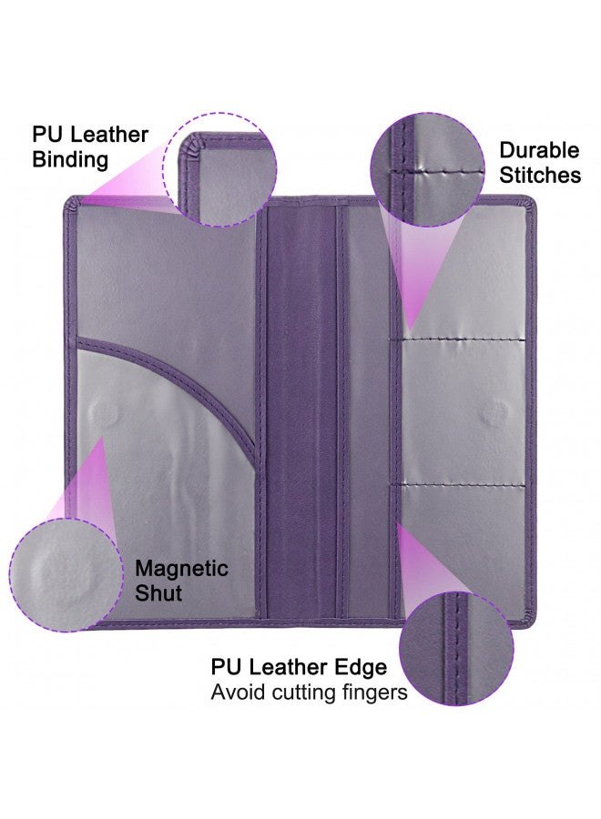 LumiMokki LumiMokki Premium Leather Car Registration & Insurance Card Holder with Magnetic Shut, Vehicle Glove Box Car Organizer - For Documents, Cards, License (Purple) - Image 2