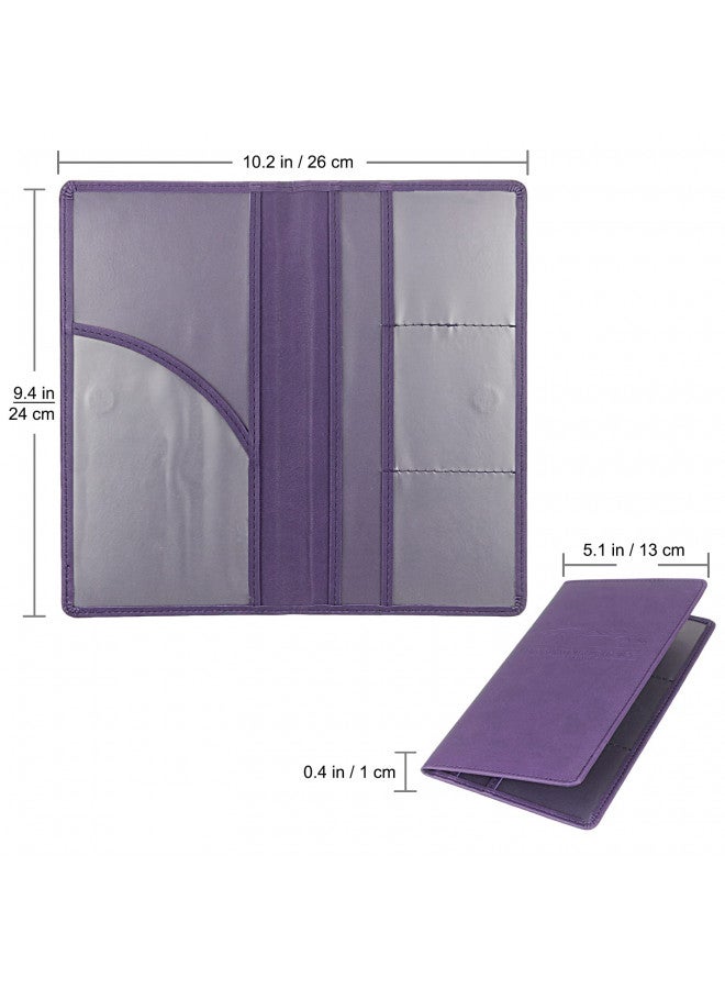 LumiMokki LumiMokki Premium Leather Car Registration & Insurance Card Holder with Magnetic Shut, Vehicle Glove Box Car Organizer - For Documents, Cards, License (Purple) - Image 1
