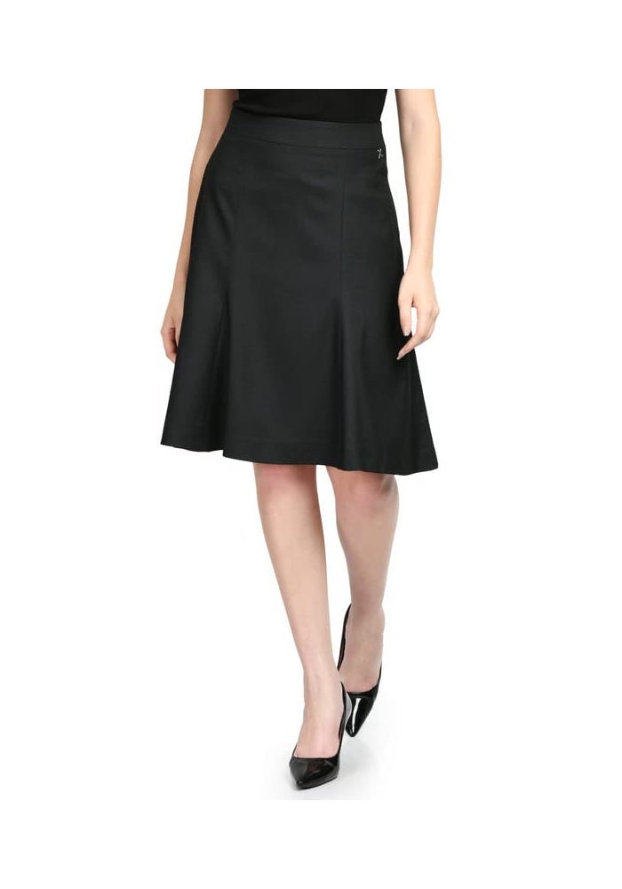 Exude Black Solid Pencil Skirt for Women - Image 1