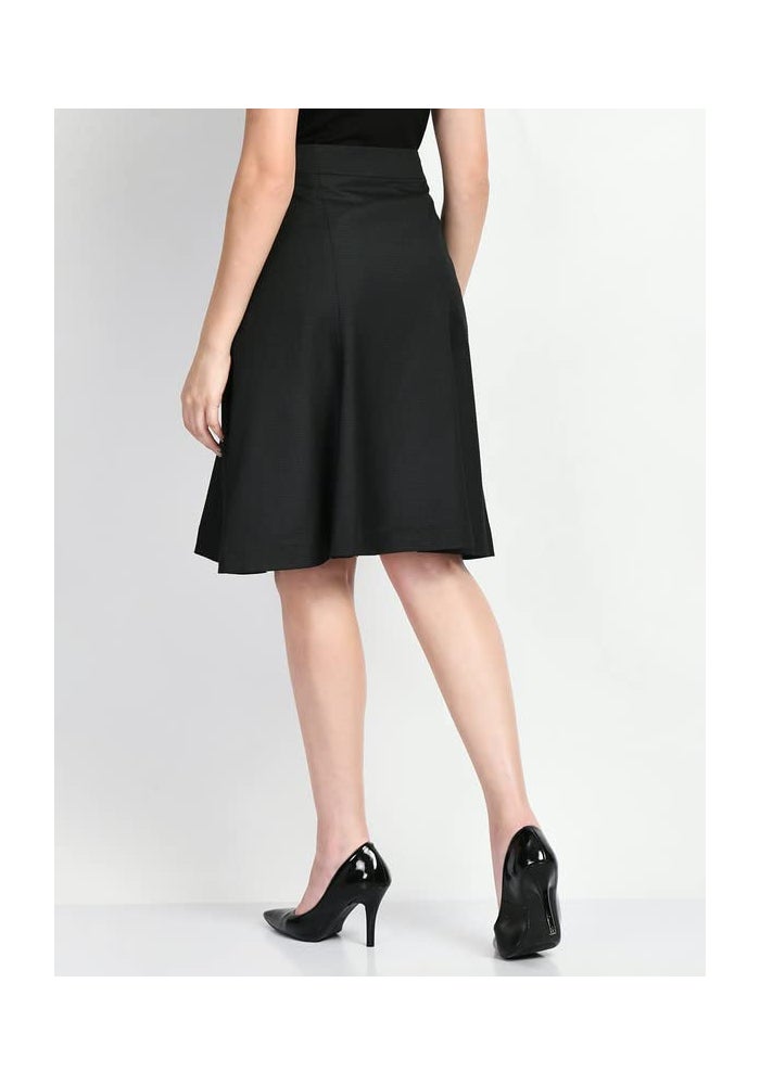 Exude Black Solid Pencil Skirt for Women - Image 3
