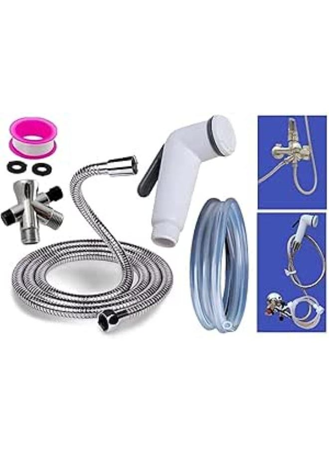 Shams - 1.5M Nickel Hose Bath Bidet & 5M Hose Bath Sprayer & Two-Way Adapter - Image 1