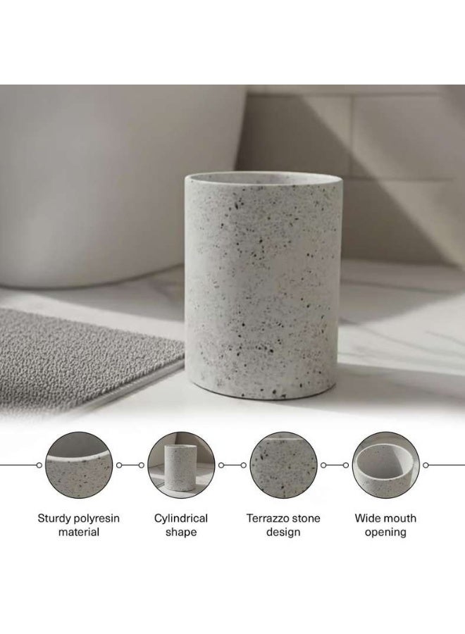 Pan Home Terrazzo Bathroom Bin - White - Image 4