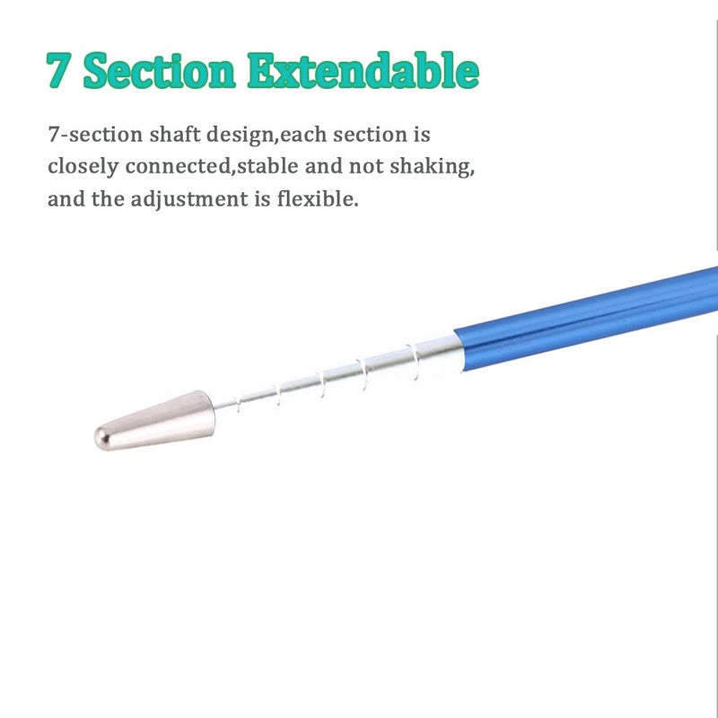 DAITET Pointer - Teachers Pointer - Teaching Pointer - Hand Pointer Extended Length, Presenter Whiteboard Pointer, Black Matte with Chrome Trim (Blue) - Image 3