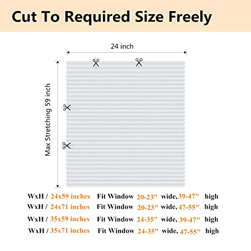 Maritown Window Blinds Cordless No Drill Cut to Size Clip On Stick On Self Adhesive Temporary Blinds Pleated Paper Blinds for Windows Doors Shades for Home Nursery Bedroom Kitchen Bathroom - Image 4