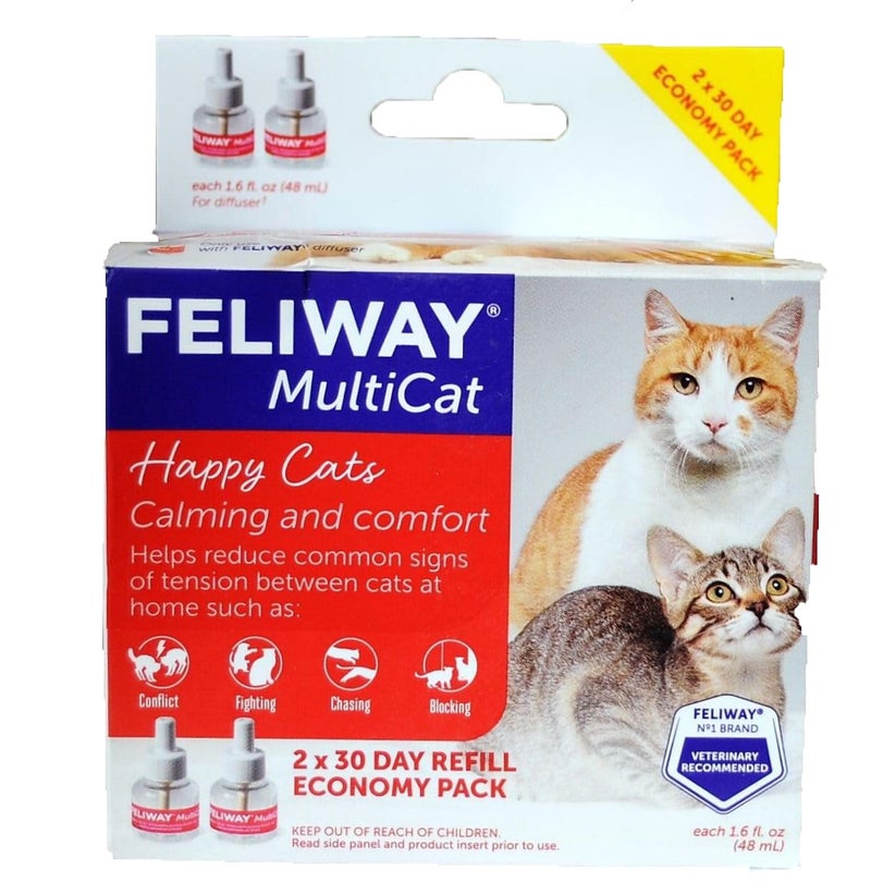 FELIWAY Multicat Diffuser Refill 2 Refills 48ml Each - Image 1