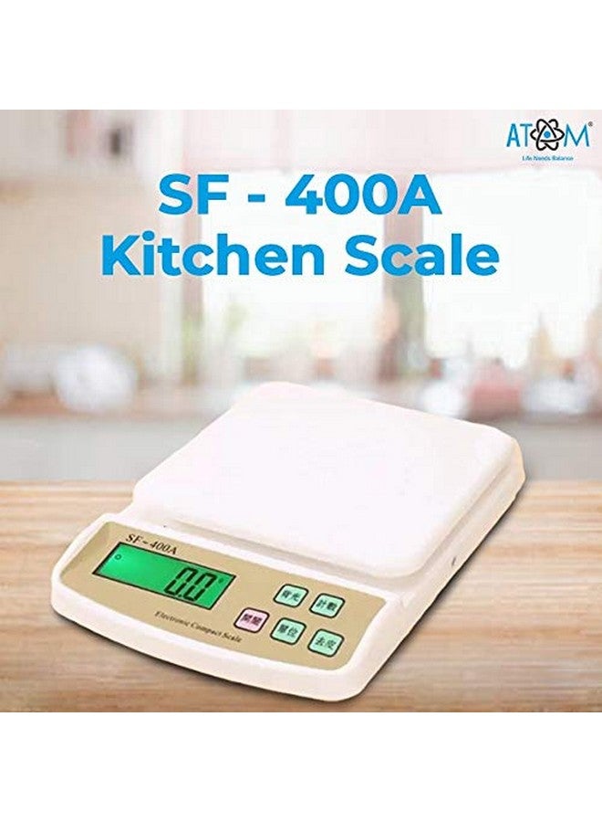 ATOM ATOM SF-400A-Multipurpose Digital Kitchen Weighing Scale with Max Capacity, Off White, 10kg  - Image 5