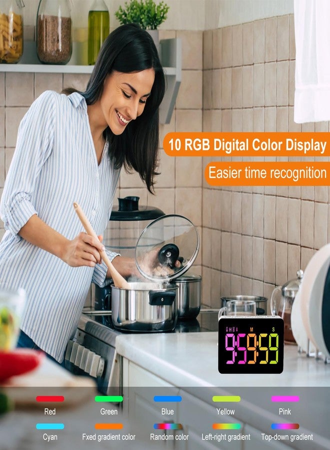 PERSUPER Kitchen Digital Timer, Count Down Up, Rechargeable, Vibration Mode Adjustable Volume and Brightness LED Display, Time Management Cook, Desk, Kids Adults Study Teaching, Kitchen Gadgets - Image 2