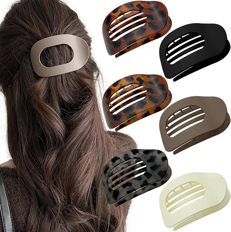 6PCS French Flat Hair Clips 385 Inch Curved Hair Claw Alligator Clips Volume Strong Hold Banana Duck Billed Hair Clips Clamps Jaw Clips for Women