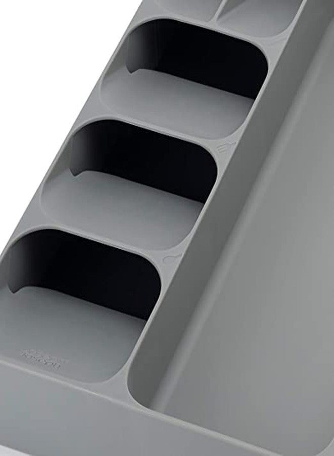 Styxon DrawerStore Cutlery 3 Compartment Kitchen Utensils and Cooking Utensil Gadget Accessories Organiser, in drawer storage | 40 x 38 x 5.5 cm | Plastic | Grey - Image 4