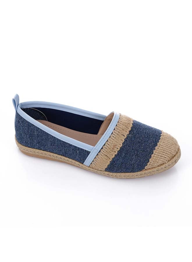 ICE CLUB ICE CLUB Natural Edge Slip-On Flat -  Navy,Beige & White - Image 1
