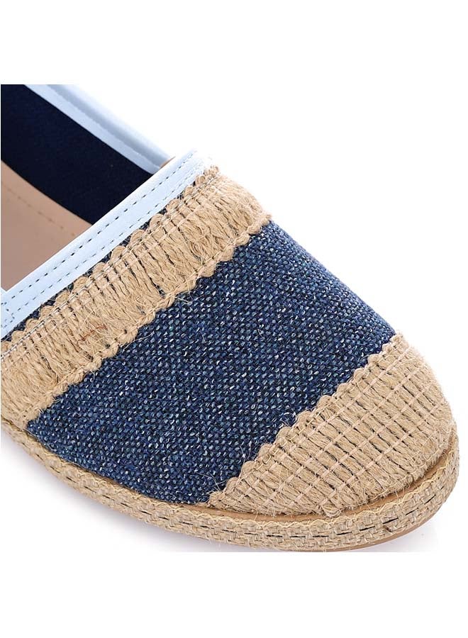 ICE CLUB ICE CLUB Natural Edge Slip-On Flat -  Navy,Beige & White - Image 5