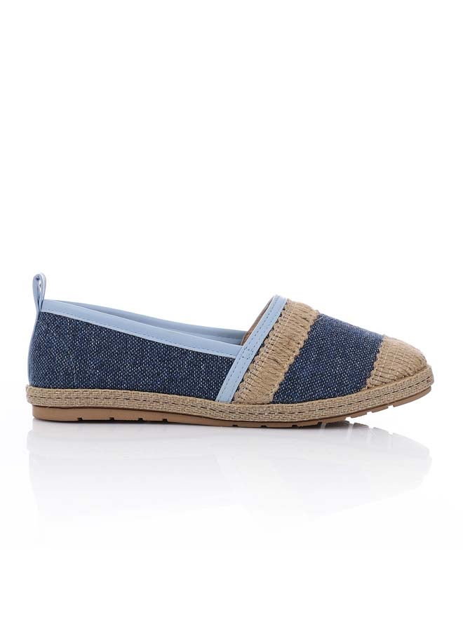 ICE CLUB ICE CLUB Natural Edge Slip-On Flat -  Navy,Beige & White - Image 2