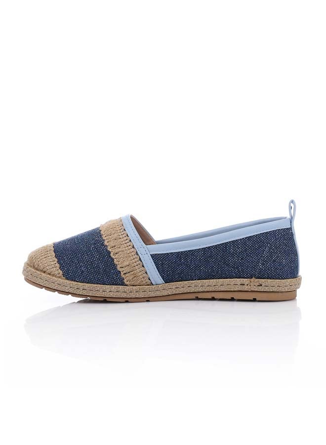 ICE CLUB ICE CLUB Natural Edge Slip-On Flat -  Navy,Beige & White - Image 4