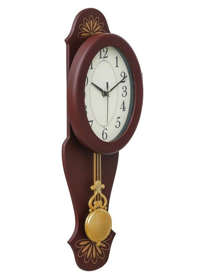 CHRONIKLE Elegant Vertical Pendulum Wooden Case Analog Wall Clock for Living Room Home Decorations Office Gifts (Size: 19 x 6.7 x 54.5 CM | Weight: 940 Gram | Color: Cola) - Image 2