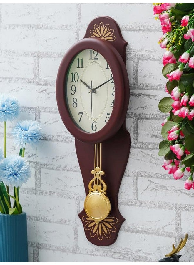 CHRONIKLE Elegant Vertical Pendulum Wooden Case Analog Wall Clock for Living Room Home Decorations Office Gifts (Size: 19 x 6.7 x 54.5 CM | Weight: 940 Gram | Color: Cola) - Image 5