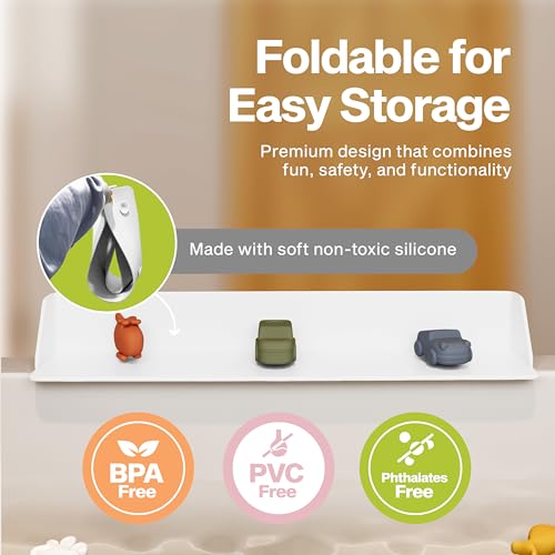 Little Splasher Original PlayPad, Bathtub Splash Guard Play Shelf - Toy Tray Caddy Holder Storage - Suction Cups Attach to Bath Tub - No Mess Water Spill in Bathroom for Toddlers Kids Baby (White) - Image 4