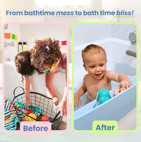 Little Splasher Original PlayPad, Bathtub Splash Guard Play Shelf - Toy Tray Caddy Holder Storage - Suction Cups Attach to Bath Tub - No Mess Water Spill in Bathroom for Toddlers Kids Baby (White) - Image 3