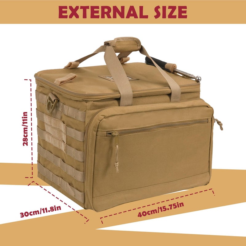 SCAVATA Patrol Bag Law Enforcement, Police Gear Car Front Seat Vehicle Organizer Bags with MOLLE System (Khaki) - Image 5