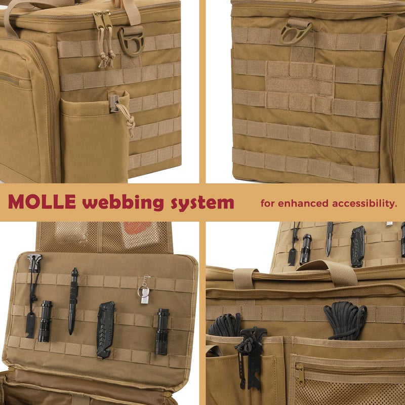 SCAVATA Patrol Bag Law Enforcement, Police Gear Car Front Seat Vehicle Organizer Bags with MOLLE System (Khaki) - Image 4