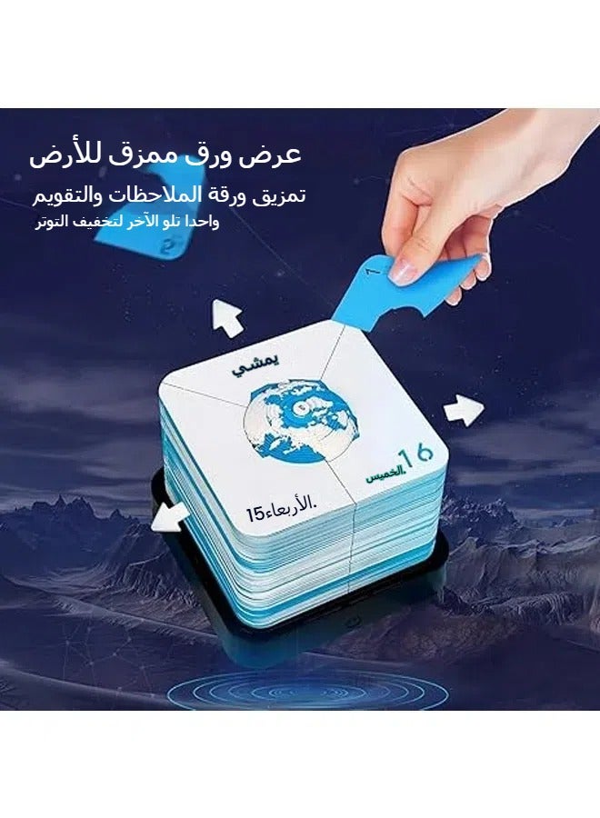 general 2025 Time Slice Calendar Notepad, Creative Desktop Calendar, Notepad with Light, 3D Art Calendar Engraved on Paper, 3D Three-dimensional Sticky Notes Paper Carved English Earth Calendar Decoration - Image 2