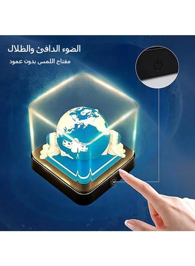 general 2025 Time Slice Calendar Notepad, Creative Desktop Calendar, Notepad with Light, 3D Art Calendar Engraved on Paper, 3D Three-dimensional Sticky Notes Paper Carved English Earth Calendar Decoration - Image 3