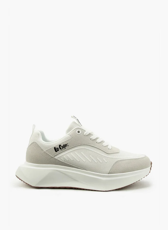 Lee Cooper Men's Panelled Lace-Up Sneakers with Pull Tabs