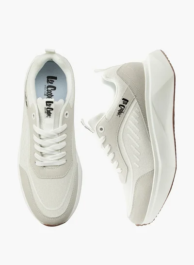 Lee Cooper Men's Panelled Lace-Up Sneakers with Pull Tabs