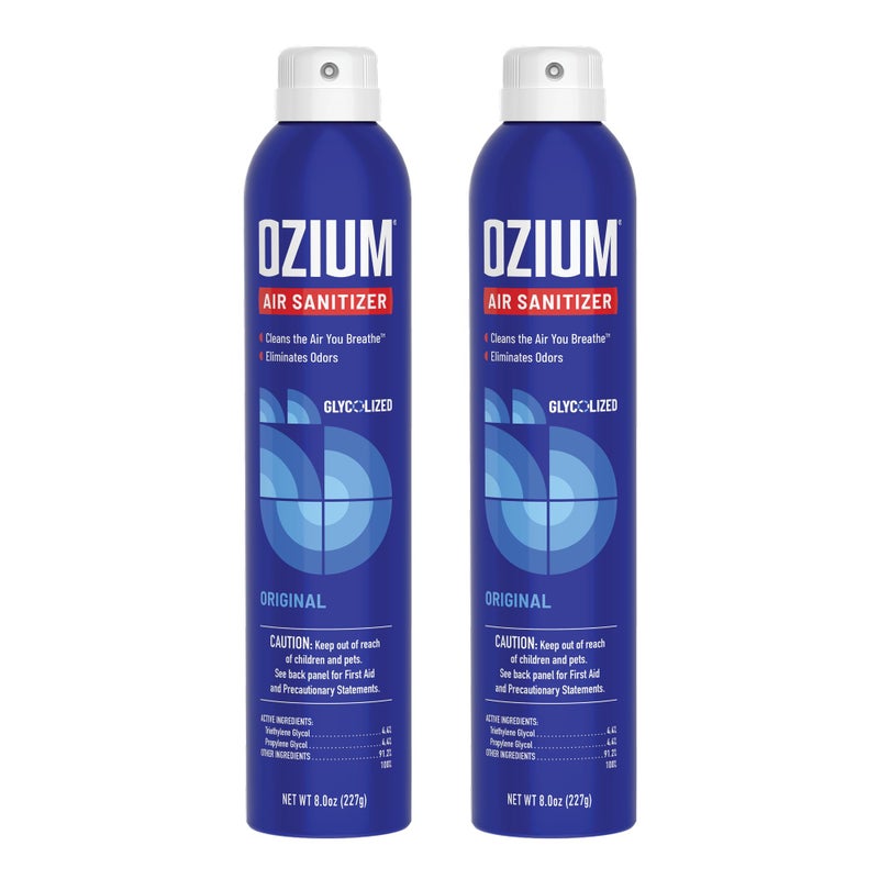 Ozium 8 Oz. Air Sanitizer & Odor Eliminator for Homes, Cars, Offices and More, Original Scent, Pack of 2 - Image 1