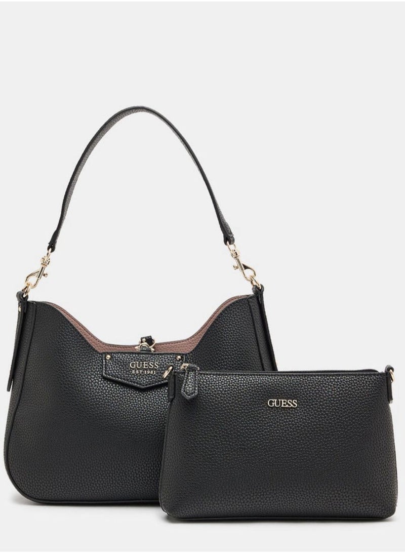 GUESS - Guess Black Leather Shoulder Bag For Women - Image 1