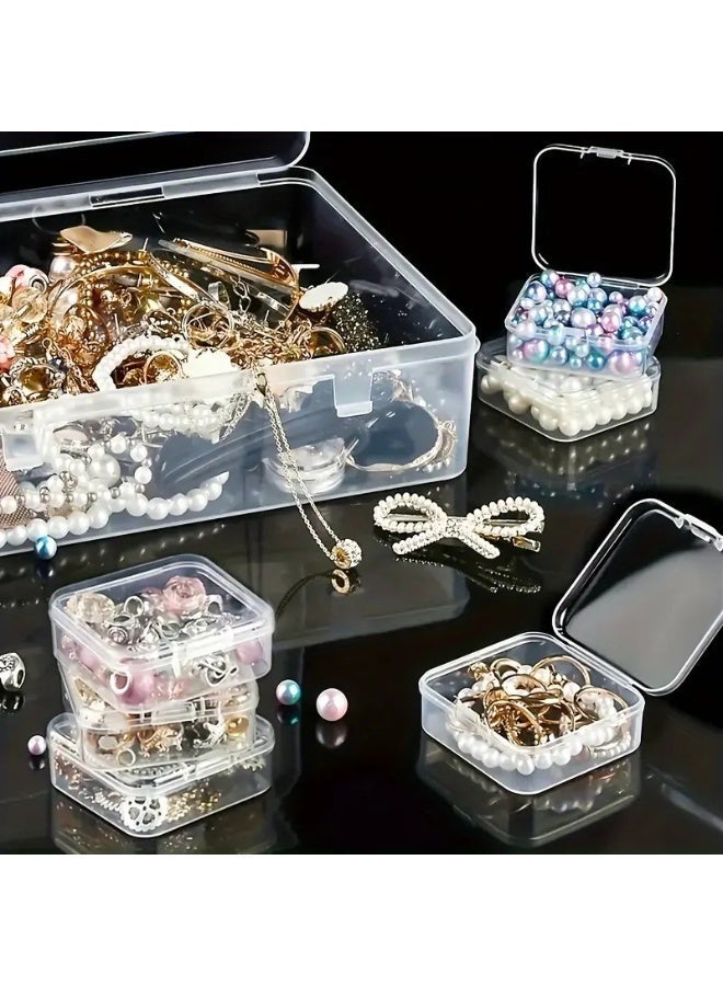 Zyfana 30 Compartments Clear Jewelry Organizer Box with Lid, Portable Plastic Bead & Accessory Storage Case for Earrings, Rings, Hijab Pins - Image 4