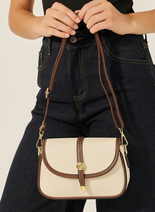 Styli Styli Contrast Panel Crossbody Bag with Adjustable Strap