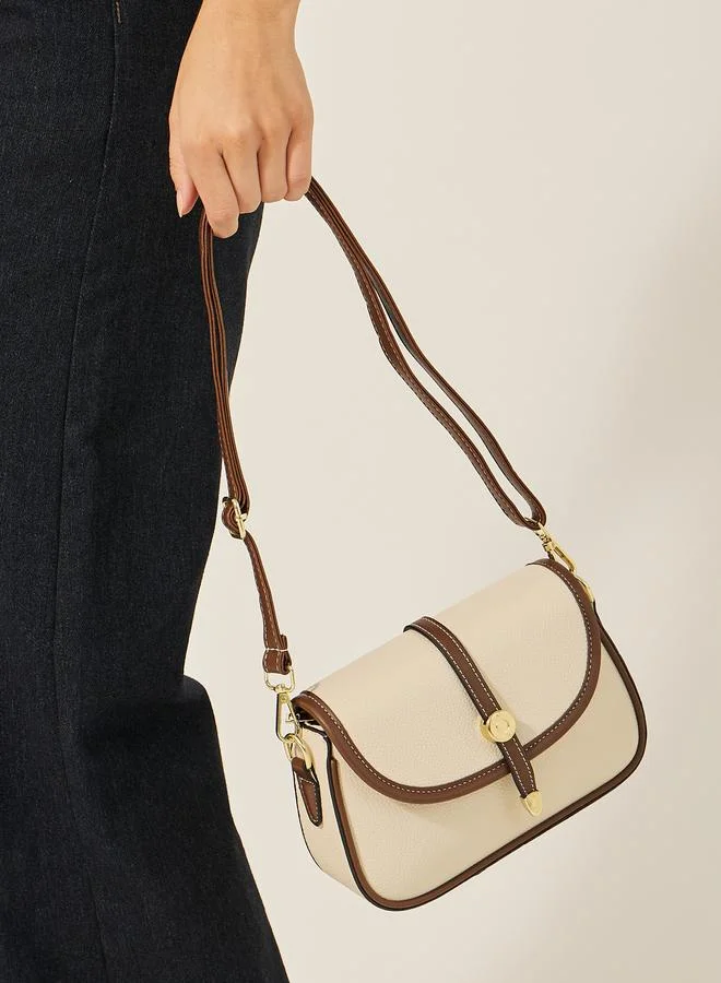 Styli Styli Contrast Panel Crossbody Bag with Adjustable Strap