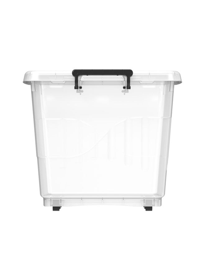 Cosmoplast 82L Clear Plastic Storage Box with Wheels & Lockable Lid (Pack of 3)  - Image 4