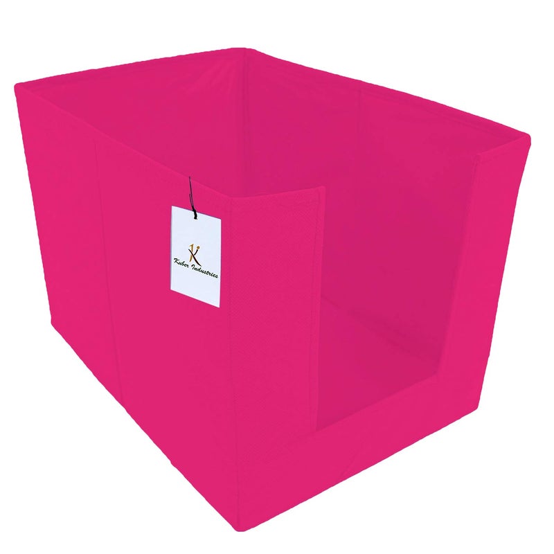 Kuber Industries Heart Home Non Woven 1 Piece Shirt Stacker Wardrobe Organizer and 1 Piece Small Foldable Storage Organiser CubesBoxes Pink HEART1934 - Image 4