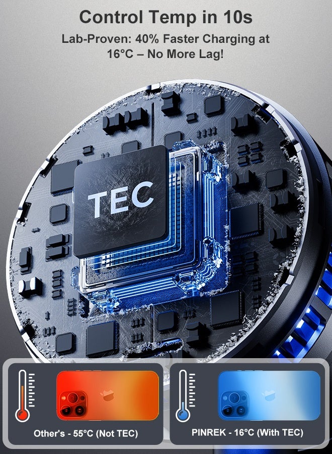 بينريك محطة شحن لاسلكية مغناطيسية Qi2 3 في 1 لهواتف iPhone 16/15/14/13/12، سماعات AirPods، ساعة Apple – لوحة شحن سريعة قصوى 15 وات مع تبريد TEC المتقدم، قاعدة قابلة للتعديل بزاوية 360 درجة، شاحن متعدد الأجهزة، معتمد من MFM وQi2، حماية أمان بطبقات 6 (مع كابل USB C بقوة 60 وات) - Image 5