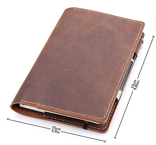 Robrasim Leather Journal Cover Fits for Moleskine Large Hard Cover Notebook, Handmade Vintage Leather Cover for 5"x8.25" Hardcover Notebooks - Brown - Image 2