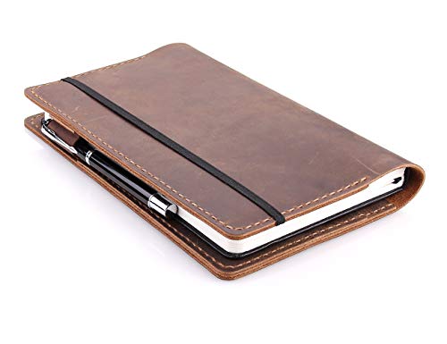 Robrasim Leather Journal Cover Fits for Moleskine Large Hard Cover Notebook, Handmade Vintage Leather Cover for 5"x8.25" Hardcover Notebooks - Brown - Image 4