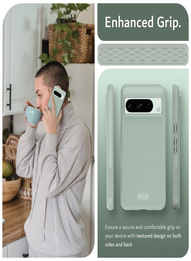 توديا جراب TUDIA DualShield Grip مصمم خصيصًا لهاتف Google Pixel 8 Pro (2023)، [MergeGrip] جراب حماية للهاتف من الدرجة العسكرية، مزدوج الطبقات، مقاوم للصدمات، نحيف ومتين، شديد التحمل - لون الزنبق الأخضر - Image 4