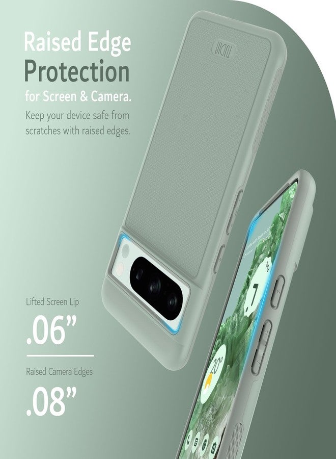 توديا جراب TUDIA DualShield Grip مصمم خصيصًا لهاتف Google Pixel 8 Pro (2023)، [MergeGrip] جراب حماية للهاتف من الدرجة العسكرية، مزدوج الطبقات، مقاوم للصدمات، نحيف ومتين، شديد التحمل - لون الزنبق الأخضر - Image 5