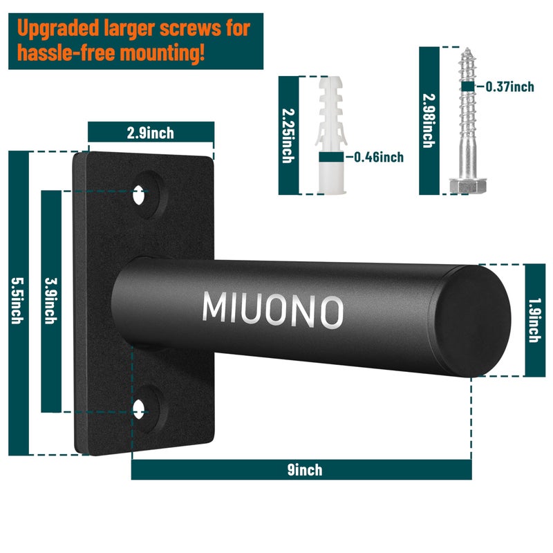 Miuono Weight Plate Holder Wall Mounted Weight Rack Storage For 2"" Olympic Weight Plate 4 Pack Home Gym Organizer (Upgraded Larger Screws) - Image 2