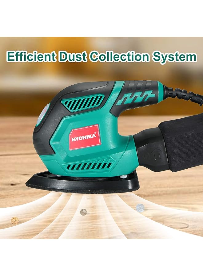 erorex Sander For Wood 200W Electric Sander With Dust Collector 12Pcs Sandpapers 14000Rpm Compact Electric Detail Sander Ideal For Tight Space Sanding Furniture Finishing - Image 2
