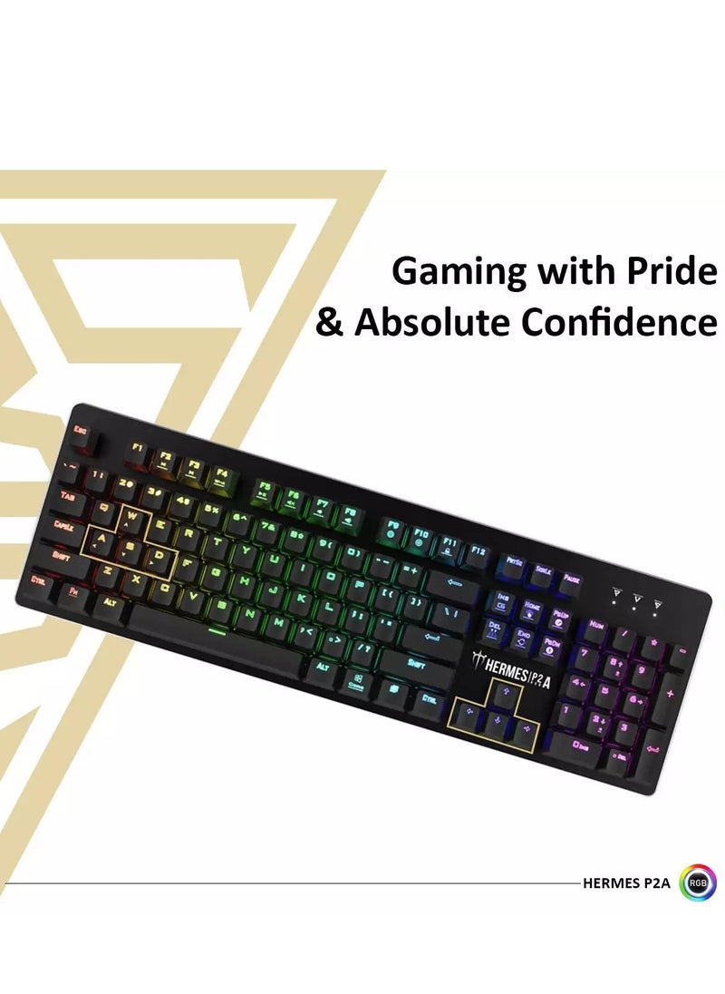 جامدياس - لوحة مفاتيح الألعاب الضوئية HERMES P2A RGB - مفتاح أزرق (بصري) - RGB كامل - دعم البرامج - جميع المفاتيح مضادة للظلال - Image 1