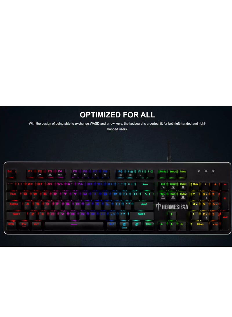 جامدياس - لوحة مفاتيح الألعاب الضوئية HERMES P2A RGB - مفتاح أزرق (بصري) - RGB كامل - دعم البرامج - جميع المفاتيح مضادة للظلال - Image 1