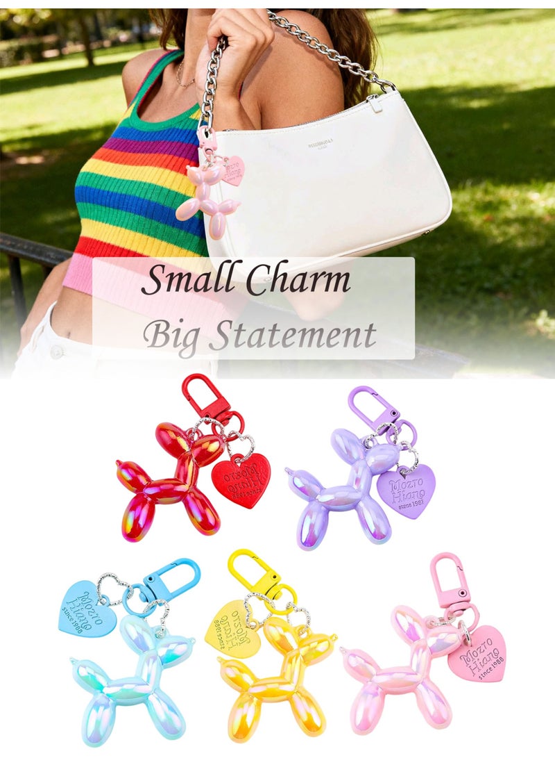 5Pcs Jelly Balloon Dog Keychain Cute Bag Charm - Image 1