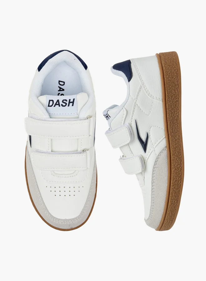 Dash Boys Panelled Sneakers with Hook and Loop Closure