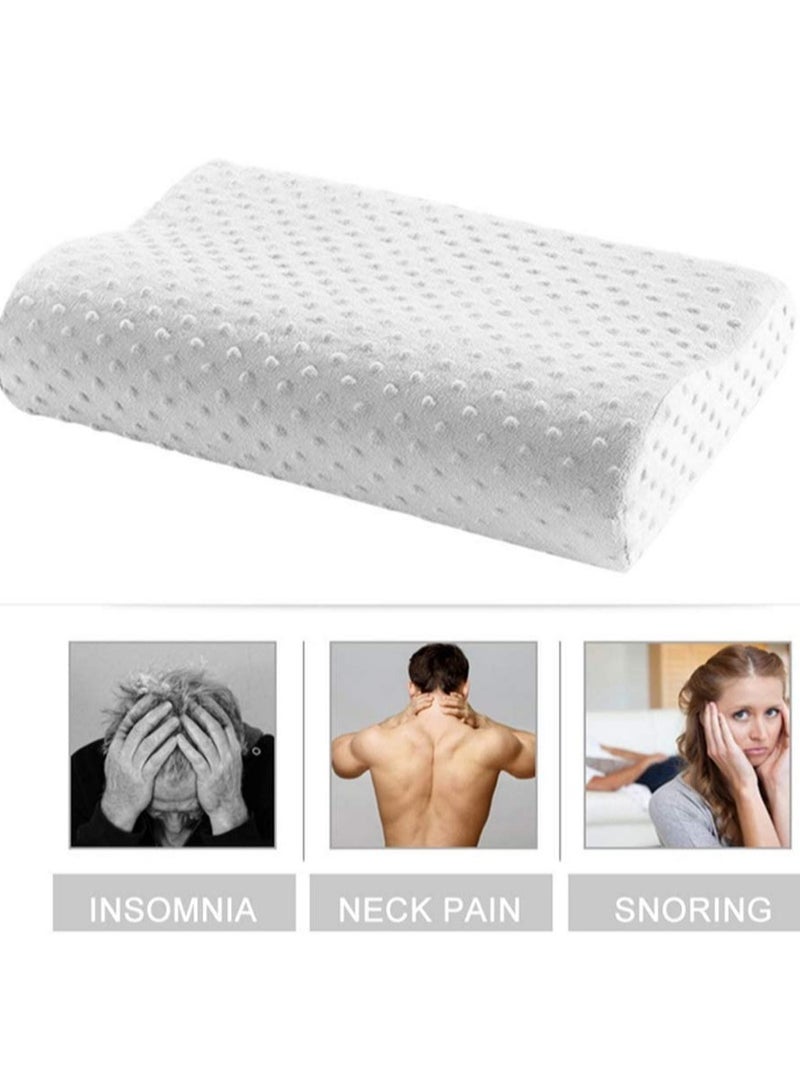 Cervical Pillow Contour Memory Foam Pillow, Orthopedic Pillow for Relieve Neck Pain, Ergonomic Pillow for Side Sleeper Back Sleeper Stomach Sleeper, Insomniac Pillow White,a - Image 3