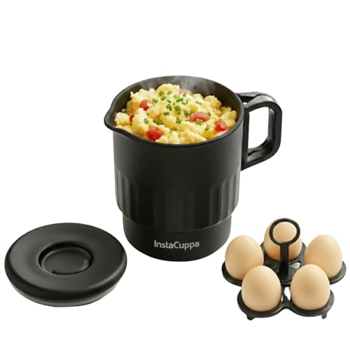 InstaCuppa Nonstick Portable MultiKettle 1000ml | Fry Eggs, Cook & Boil Without Sticking | Keep Warm | Auto Shut-Off | Foldable Handle | Includes Egg Tray | Easy-Clean Coating | For Travel & Home - Image 1