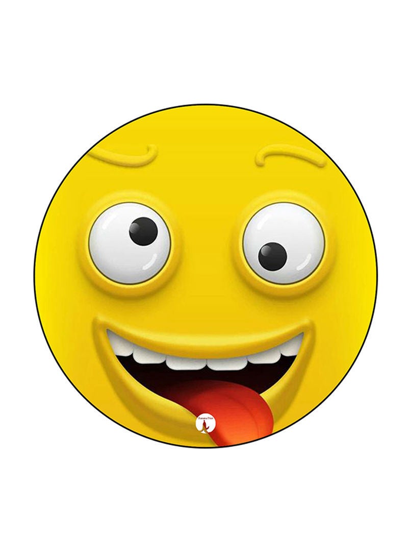 RKN Funny Face Printed Mouse Pad Round  Multicolour